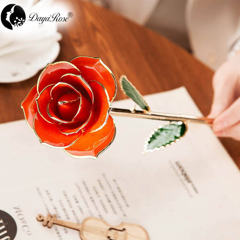 Wholesale Processing Customized Diana Orange Red Gold Rose