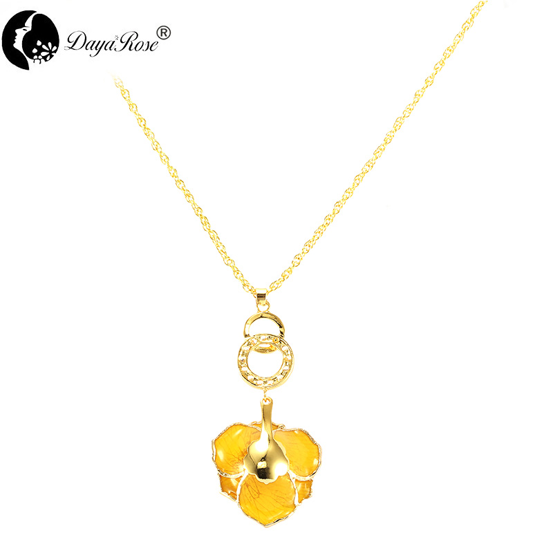 Double Yellow Rose Necklace (fresh Rose)