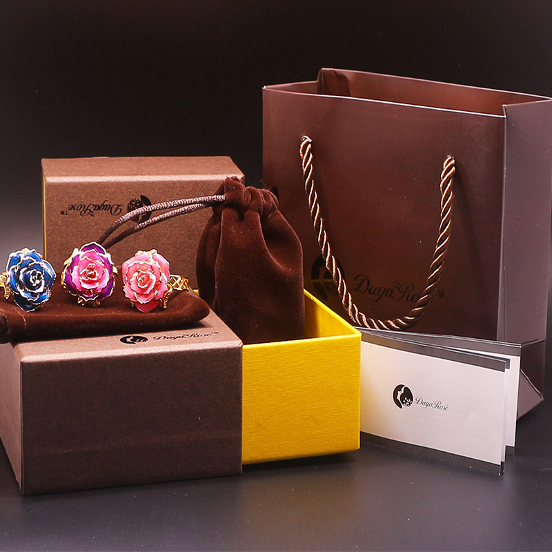 Lover Gold Rose Pink Ring (natural Flowers)