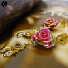 Single Diamond Gold Rose Earring (fresh Rose)