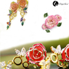 Colour Diamond Gold Rose Earrings (fresh Rose)