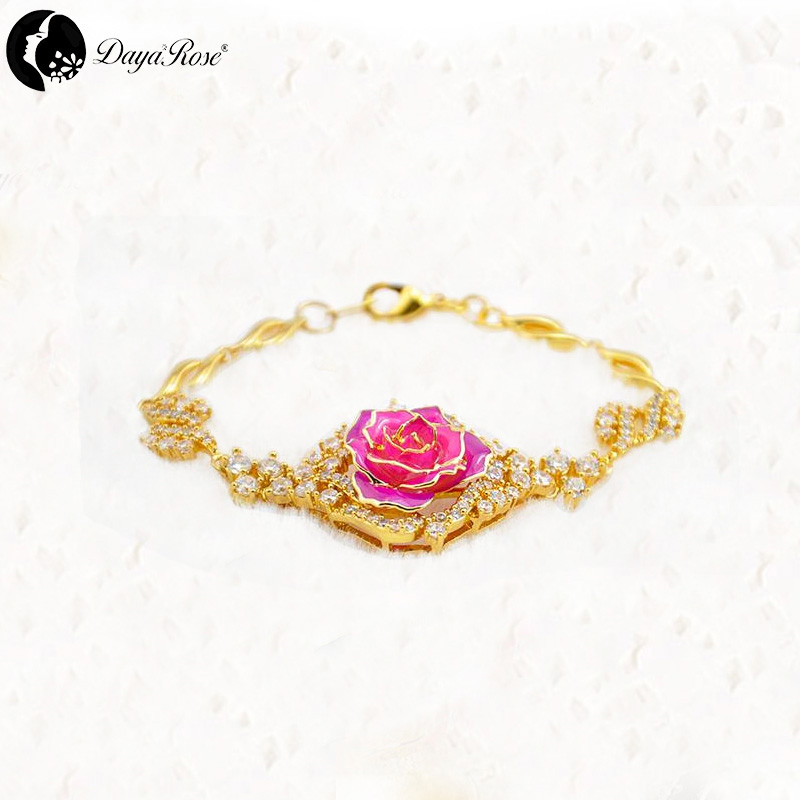 Daya Gold Rose Set Jewelry (natural Flowers)