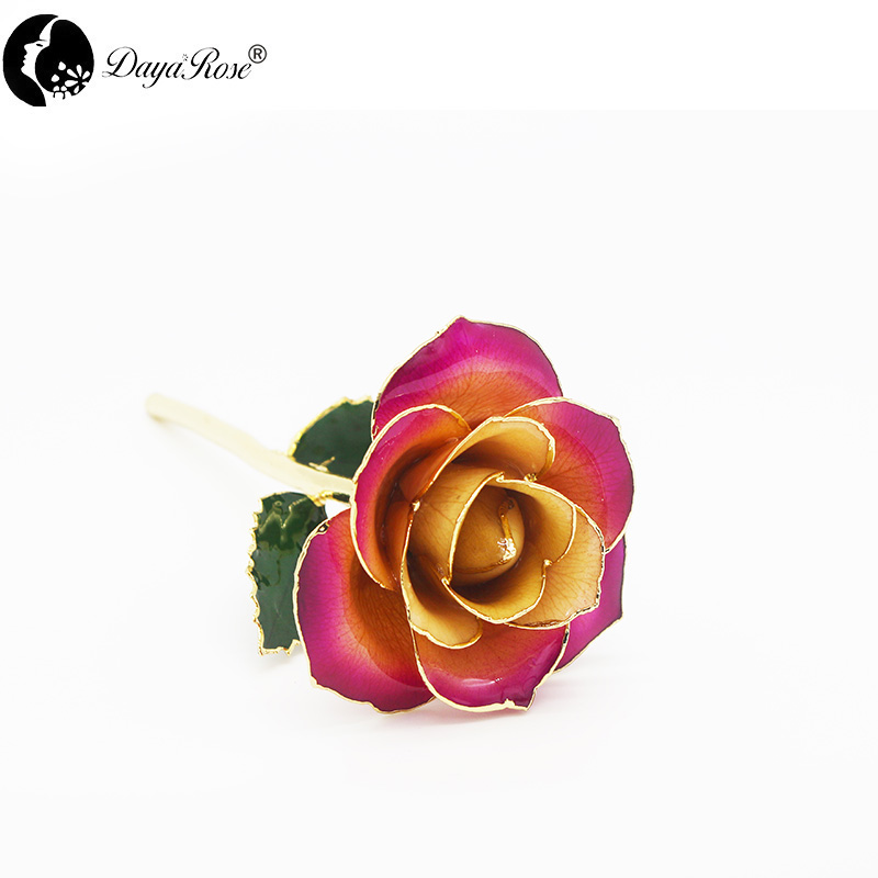 Wholesale Processing Customized Diana Champagne Rose with Purple And Gold