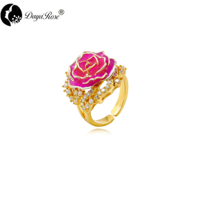 Lovers Gold Rose Rose Red Ring (natural Flowers)