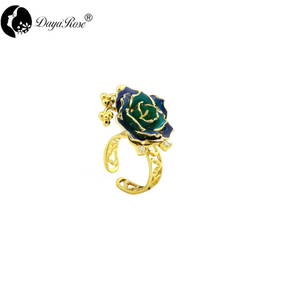 Vintage Gold Rose Ring (natural Flowers)