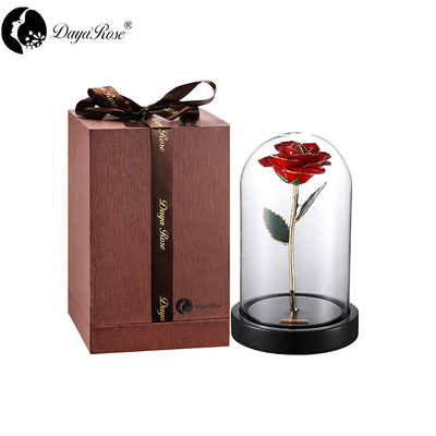 Wholesale Processing Customized Diana Red gold rose （The glass cover）
