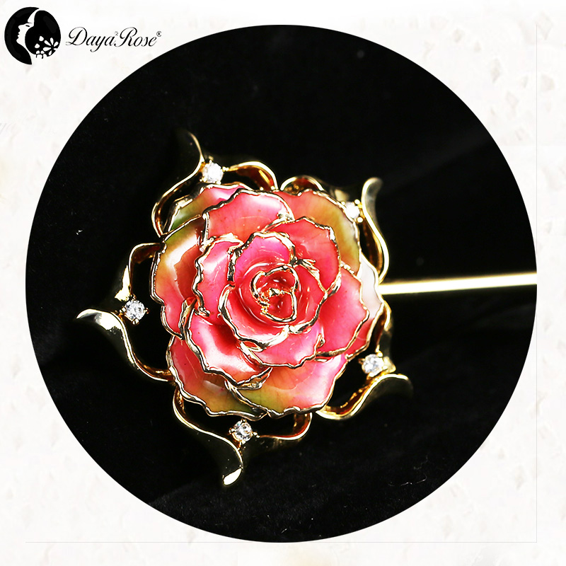 Exquisite Gold Rose Hairpin (natural Flowers)