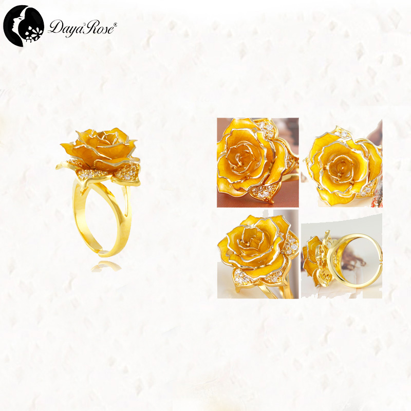 Mosaic Gold Rose Color Jewelry (natural Flowers)