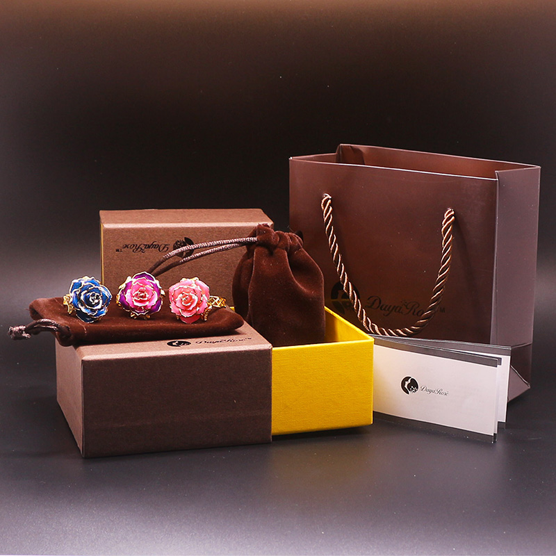 Daya Gold Rose Colour Brooch (natural Flowers)