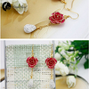 Small Diamond Gold Rose Earrings (fresh Rose)