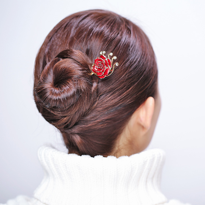 Angel Rainbow Golden Rose Hairpin (natural Flowers)